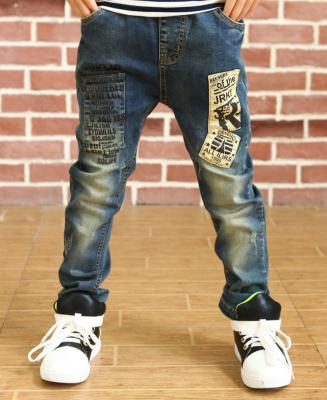 China Autumn Fashionable Elastic Waist Kids Jeans High Quality Sustainable Boys Denim Pants for sale