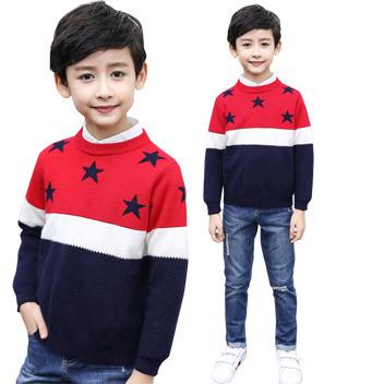 China Wholesale Anti-pilling Winter Sweater Fashion Star Design Children Colorful Knitting Sweater for sale