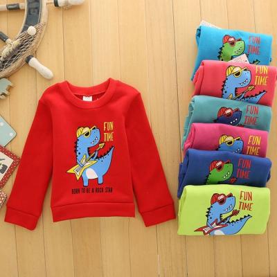 China Cheap Anti-Shrink Cotton Printed Cotton O-Neck Fancy Boys Sports T-Shirt Kids Long Sleeve for sale