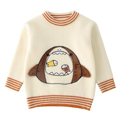 China New Cheap Winter Kids Long Sleeve Anti-shrink Cartoon Knitted Turtle Neck Woven Baby Sweater for sale