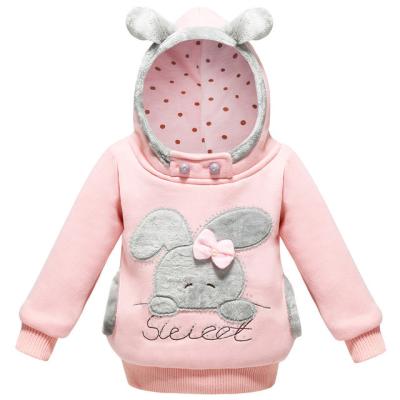 China Anti-Shrink Design Child Cartoon Hoodies Pullover Winter Little Girls Thick Sweatshirts With Hood for sale