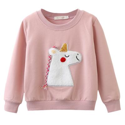 China High Quality Sweatshirts Anti-shrink Unicorn Pullover Hoodies For Girls Cotton O-neck Kids for sale