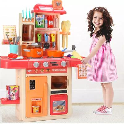 China Eductional Preschool Toys Big Size Kids Kitchen Set Toy Pretend Play Cooking Game Mist Spray Kids Kitchen Toy For Girls for sale