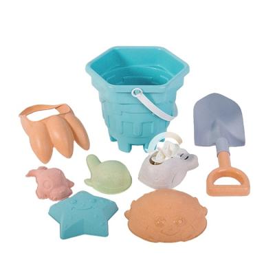 China Wheat Straw Baby Beach Toy Beach Costume Bucket and Spade Sets on the Beach for Sale Custom Made Unisex Fun Kids for sale