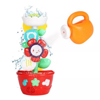 China Waterwheel/Hot Spinning Baby Bathing Toy Toddler Bathroom Flower Baby Shower Toy Amazon Sale Wheeled Baby Playing Bath Toys Bathtub Sun Flower Toys by Squirter for sale