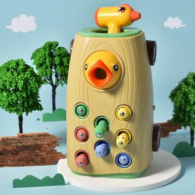 China Eductional Preschool Toys Newest 2022 Magnetic Worm Catching Toy Kids Woodpecker Catch The Worm Plastic Educational Toys For Toddler Children Kids for sale