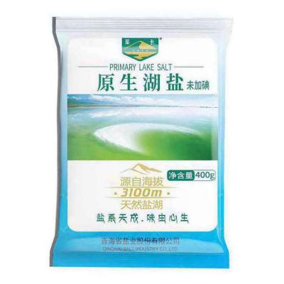 China Using granule naturally crystallized lake salt as raw material non iodized refined salt for sale