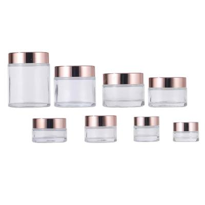 China Non Spill Gold Rose Gold Cosmetic Cream Jar Free Sample for sale