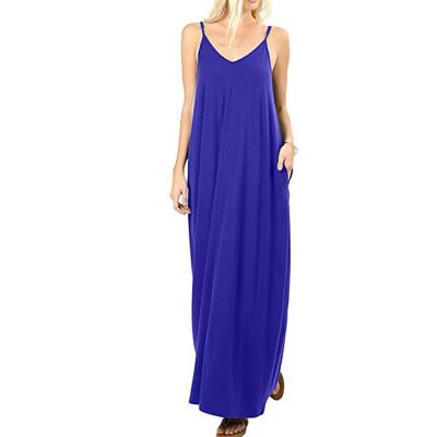 China Simple Design Breathable Sexy Dry Cleaning Plain Dyed Standard African Women Maxi Dresses Natural Waistline for sale