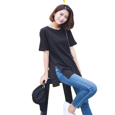 China QUICK DRY Women's Slim Fit Summer Slim Fit Women's Clothing Cotton Short Sleeve Women Round Neck T-shirt for sale