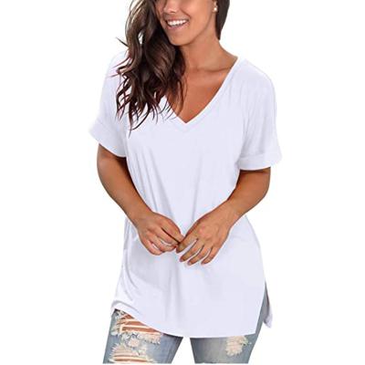 China Sustainable Leisure Women's Short Spring Clothing Teenager Anti-Shrink Bamboo Basic T-Shirt White for sale