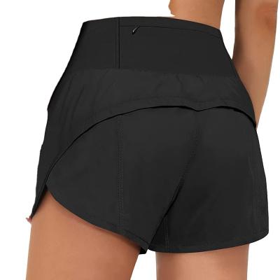 China Anti-wrinkle factory two high waist shorts summer breathable quick-dry running casual sports cycling gym layers shorts for women for sale