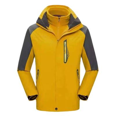 China Breathable Three In One Hooded Removable Double Sided Rocking Fleece Jacket Windproof Waterproof Outerwear For Men andwomenlogo for sale