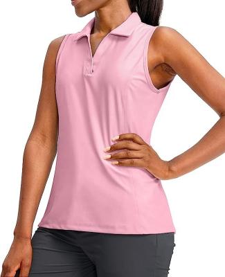 China Custom QUICK DRY Women's V-Neck Quick Dry Women's Golf Polo Shirts Golf Shirt Without Clothing Collar for sale