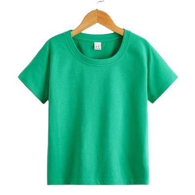 China Anti-Wrinkle Cuhk Kids Children Summer Clothes Short Sleeve T-shirt Cotton Men And Girls Slim Knit T-shirt for sale