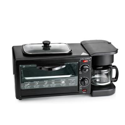 China Outdoor Multifunctional Machine with Toaster Oven Coffee Maker Frying Pan 3 in 1 Breakfast Maker Set for sale