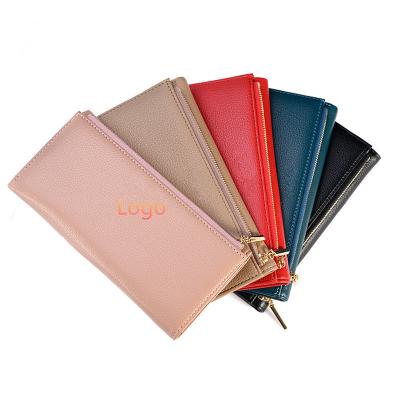 China Fashion Amazon Hot Sale PU 2022 Leather Ladies Wallet Casual Wallets Women Wallets With Card Holders Custom Fashion Zipper Cell Phone Along for sale