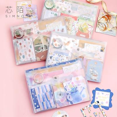 China Self-adhesive Sticker Tape Kawaii Introductory Material Stationery Set Small School Supplies Gifts Customization for sale