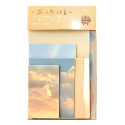 China 50 Sheets Clear PET Sticker Girl Message Table Special Paper School Office 5Pcs Memo Sheets Art Stationery Memo for sale