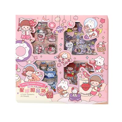 China 100 Pcs/Box Self Adhesive Kawaii PET Hand Account Thermos Mug Cup Decoration Stickers For DIY Diary Scrapbook Photo Album for sale