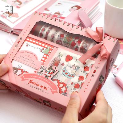 China Small Style Self Adhesive Cute Cool Design Memo Pad Sticky Note Stickers Blanking Washi Tape School Kawaii Stationery Set for sale