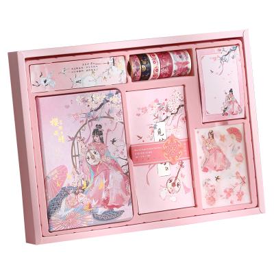 China Weekly Planner Custom Printing Promotional Line Journal Box Hardcover 2022 Gift Sets A5 Diary Notebook Set With Sticker Notepad for sale