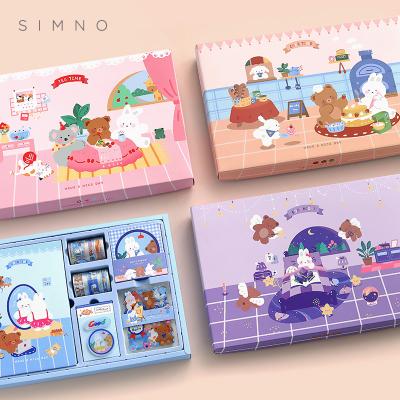 China A5 Kawaii Hardcover Book Spiral Notebook Program With Strip Gift Box Girl Diary Stationery Products for sale