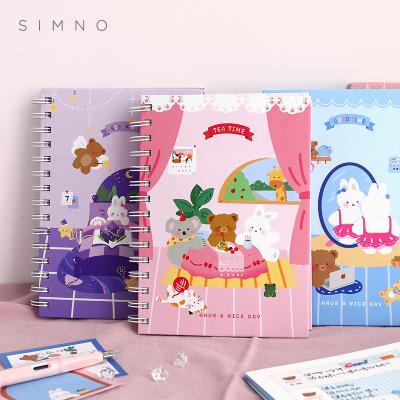 China Hardcover Book Kids Kawaii Stationery Gift Set Loose Leaf Notebook and Cute Strip Memo Pad Stationery Products for Kids for sale