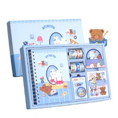 China Customizable Hardcover Notebook Dotted Grid New Product 2021 to Include Cute Washi Tape and Sticker Notes School Stationery for sale