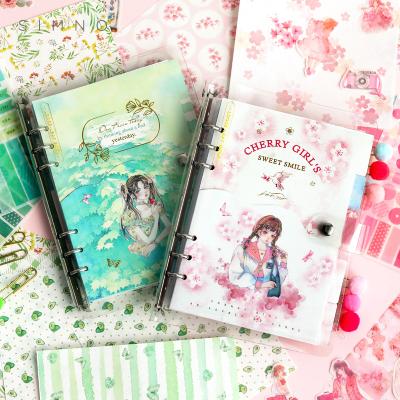 China Mini 2022 New Kawaii Creative Translucent Planner 6 Hole Book School Stationery A5 Loose-leaf Notebooks for sale