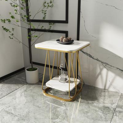 China (Other) Northern Europe adjustable side some rock plate sofa side cabinet living room household marble corner table for sale