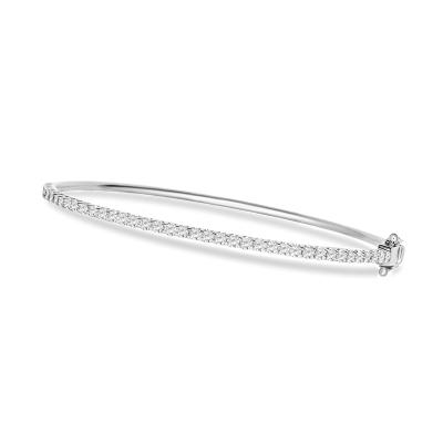 China 1.00 Carat of 18K Gold + Diamond 18K Gold T.W. Diamond Timeless Bangle for sale