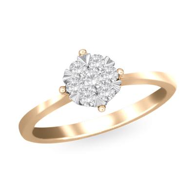 China 9K gold + 18K diamond gold 0.15 carat T.W. Diamond Brilliant Mix Ring for sale