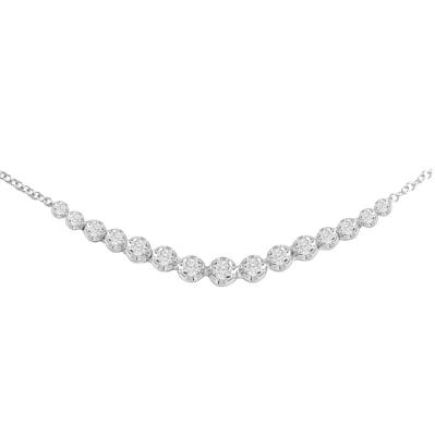 China 18K gold + 18K diamond gold 0.50 carats T.W. Diamond Timeless Necklace for sale