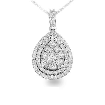 China 1.00 Carat of 18K Gold + Diamond 18K Gold T.W. Diamond Brilliant Mix Pendant for sale