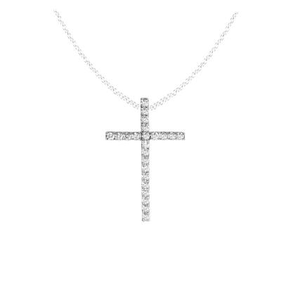 China 18K gold + 18K diamond gold 0.50 carats T.W. Diamond Cross Pendant for sale