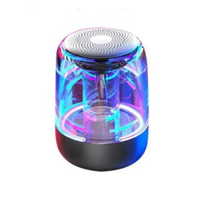 China Lamp C7 Portable Clear Crystal Glass Mini Subwoofer Wireless Speaker for sale