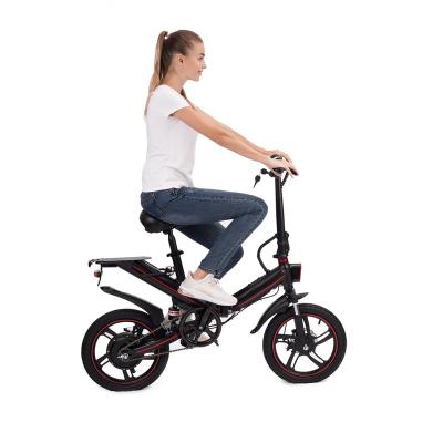 China Aluminum Alloy 14 Inch Electric Bike EU Warehouse Folding Electric Bike For Adults for sale