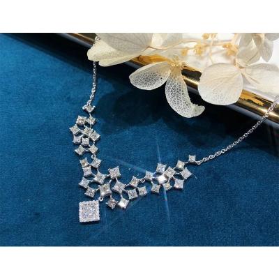 China CLASSIC Stunning Natural Diamond Princess Cut Diamond Jewelry Pendant Necklaces For Women for sale