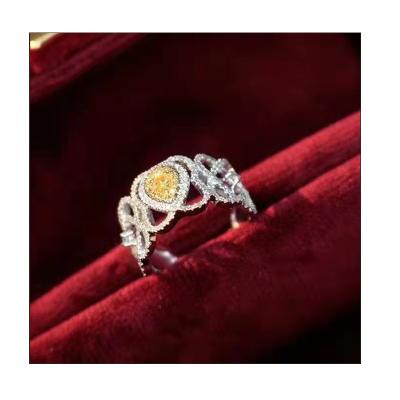 China 18K Gold Diamond Wedding Engagement White Diamond Ring High Quality Luxury Fashion TRENDY Natural Yellow for sale