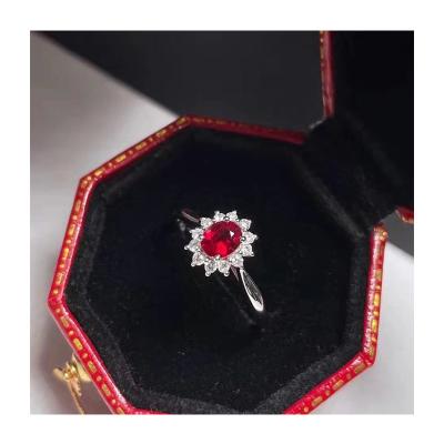 China Affordable Fashion Jewelry 18K Gold Ladies Fine Engagement Ring With Ruby Gemstone TRENDY for sale