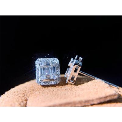 China Female Sugar Earrings Classical Square Stud Earrings Cube Earrings Romantic Jewelry 18k Earrings for sale