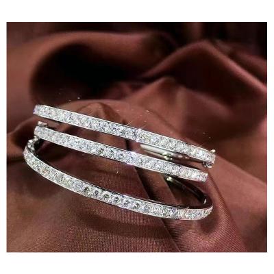 China Diamond Super Flash Certified CLASSIC 1 Set Diamond Ladies Bangle 1/2 Carat Fork Bracelet in 18K Gold for sale