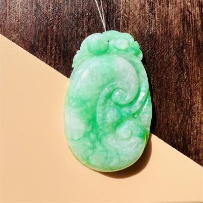 China Religious Burma Certified Top Grade Jadeite Jade Necklace Pendant Ruyi Series Pendant For Men And Women for sale