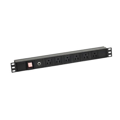 China Cold Roll Steel/Aluminum/Plastic As Optional 6/8/10/12 Outlet IEC PDU With 1P/2P Circuit Breaker For 19 Inch Network Cabinet for sale