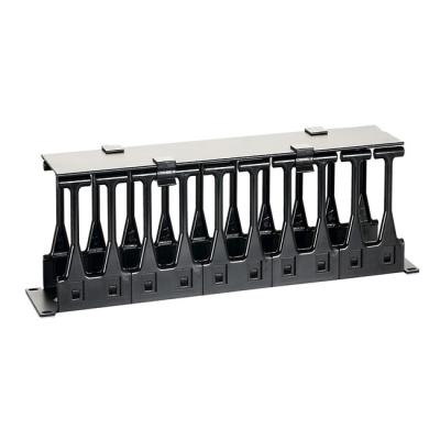 China Industrial 1U High Density Steel 19 Inch Rack Cable Manager Plastic Snap Hinge Strapped Cover for sale