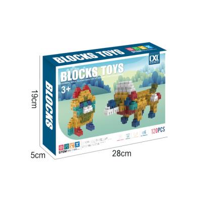 China DIY; Manual qualifications; Hot Selling DIY Puzzle Game Kids Brick Toys Block Toy 120pcs Educational Building Blocks Plastic Set for sale