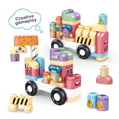 China Building Blocks Intellectual Creative Urban Series Small Tool Transport Development Music Box With Sound And Light for sale