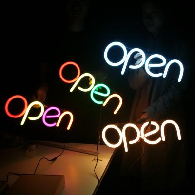 China Acrylic+Stainless steel high quality custom color OPEN neon working hour led ABIERTO led neon sign for sale