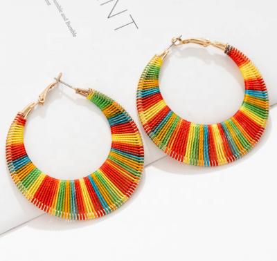 China FASHIONABLE Bohemian women's boho hoop earring bohemian bohemian hoop earring big earring coloful for sale